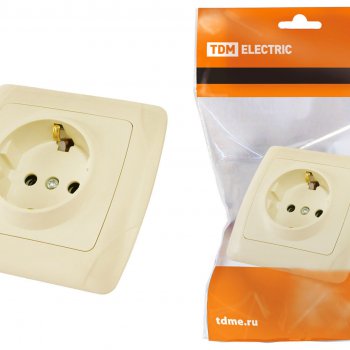 Розетка TDM Онега 1-ая крем с/з (10/200)