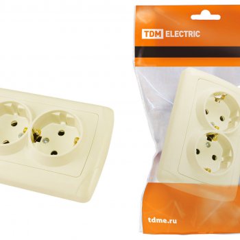 Розетка TDM Онега 2-ая крем с/з (10/200)