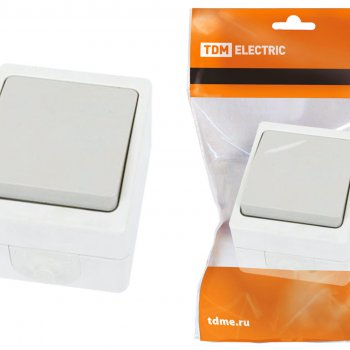 Bыключатель Вуокса 1кл. проходной IP54 TDM (10)