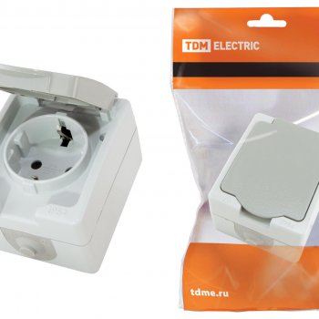 Розетка 2П+З открытой установки IP54 16А Вуокса TDM (10)