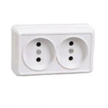 Розетка IEK Октава 2-ая белый б/з (24/288)