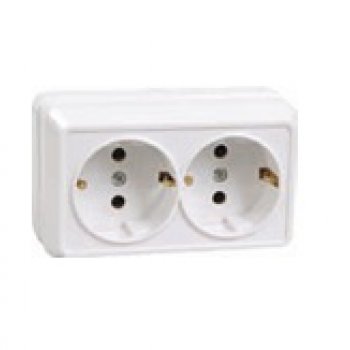 Розетка IEK Октава 2-ая белый с/з (18/216)