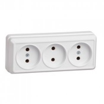 Розетка IEK Октава 3-ая белый б/з (24/288)