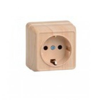 Розетка IEK Октава 1-ая сосна с/з (30/360)
