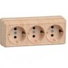 Розетка IEK Октава 3-ая сосна с/з (20/240)