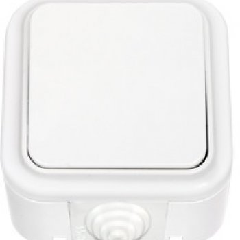 Выключатель Пралеска 1кл. белый IP54 (60)