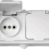 Розетка Пралеска IP54 2-ая белый б/з (35)