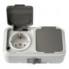 Розетка Пралеска IP54 2-ая серый с/з (30)