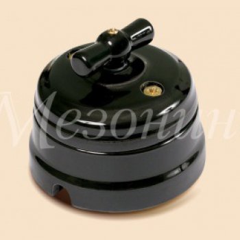 Выключатель Мезонинъ черный 10А НА 2-4 ПОЛОЖЕНИЯ (1-2 КЛАВИШНЫЙ) ретро (6)