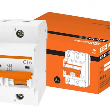 Выключатель автоматический 2P  16A 10kA C TDM BA47-100 (3/36)
