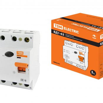 УЗО 4Р  32А  30мА TDM ВД1-63 (3)