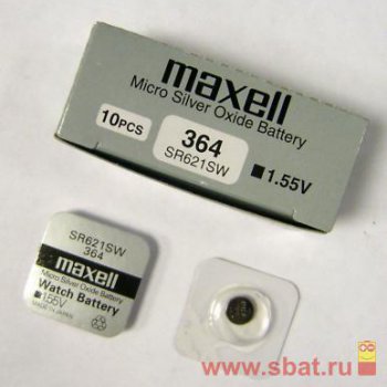 Батарейка часовая SR621SW (364 G1) Maxell 1xBL (10)