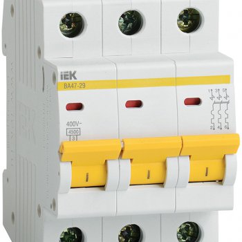 Выключатель автоматический 3P  32A 4,5kA B IEK BA47-29 (4/48)