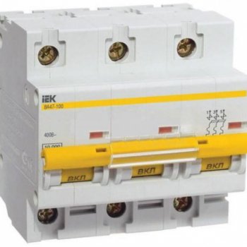 Выключатель автоматический 3P 100A 10kA D IEK BA47-100 (4/40)