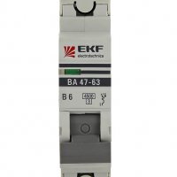 Выключатель автоматический 1P   6A 4,5kA C EKF ВА47-63 PROxima (12/120)