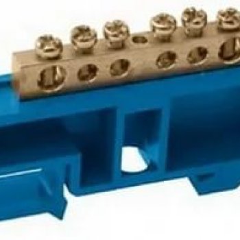 Шина нулевая на DIN    6/1 IEK 6x9мм изолятор синий (20/500)