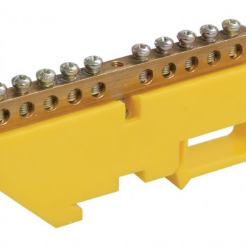 Шина нулевая на DIN   12/1 IEK 6x9мм желтый (20/500)