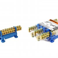 Шина нулевая на DIN-изол Стойка 6x9мм 15/1 синий TDM (5/400)