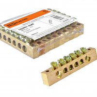 Шина нулевая  6/2 TDM 8x12мм без изолятора край (10)