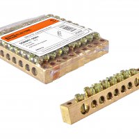 Шина "0" 8/2 TDM 6x9мм без изолятора крепеж по краям (10)