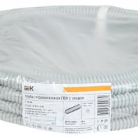 Труба гофрированная ПВХ 16мм серый IEK (50)