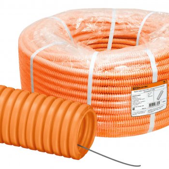 Труба гофрированная ПНД 40мм оранжевый TDM (25)