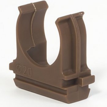 Крепёж-клипса для  трубы D20мм дерево темное U-Plast (100)