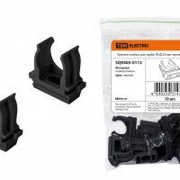 Крепеж-клипса для трубы D20мм черный TDM (10)