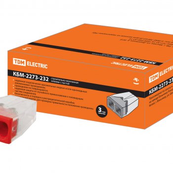 Зажим безвинтовой 2x(1-2.5мм²) прозрачный TDM (250)