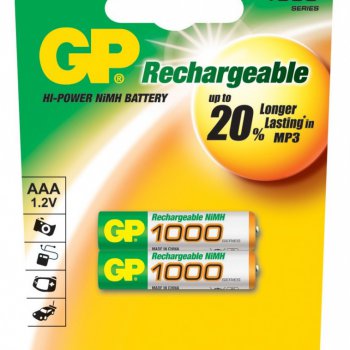 Аккумулятор NiMh R 3 1000мАч GP 2xBL (20/200)