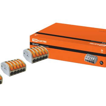 Зажим безвинтовой рычажковый 5x(0.08-2.5мм²) TDM (85)