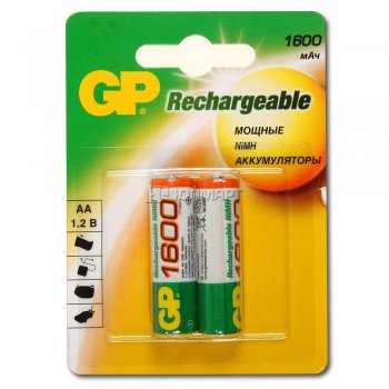 Аккумулятор NiMh R 6 1600мАч GP 2xBL (20)