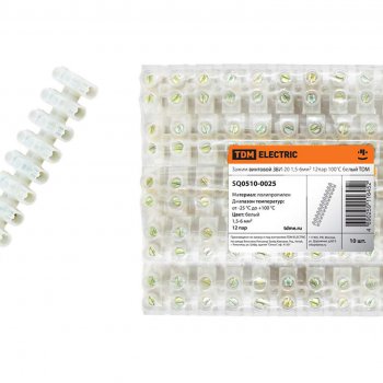 Колодка клеммная  20А 1.5-6мм² полипропилен TDM ЗВИ-20 (10)