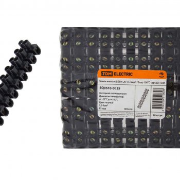 Колодка клеммная  20А 1.5-6мм² черный TDM ЗВИ-20 (10)