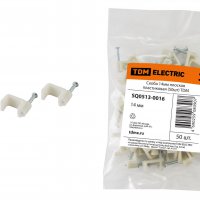 Скоба TDM плоская 14мм 50шт белая (50)