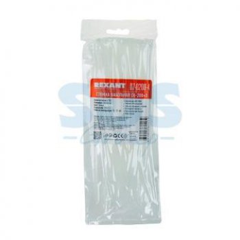 Хомут 2.5x200 белый 100шт Rexant (10)