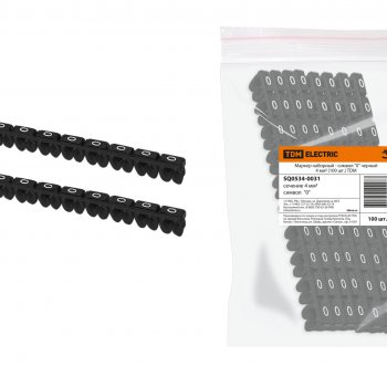 Маркер наборный "0" черный 4 мм2 (100шт.) (10)