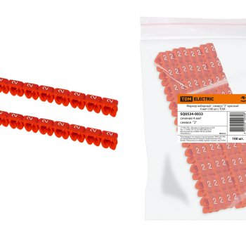 Маркер наборный "2" красный 4 мм2 (100шт.) (10)