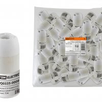 Патрон пластик подвесной Е14 белый TDM штрихкод (50)
