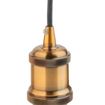 Патрон металл с подвесом Е27 бронза 1м General (40)