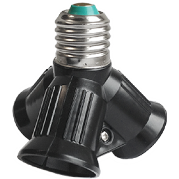 Переходник Е27-Е27x3 Ecola чёрный