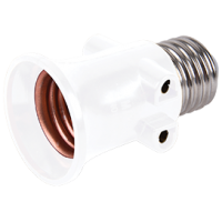 Переходник Е27-Е27 выходы на розетки Ecola белый