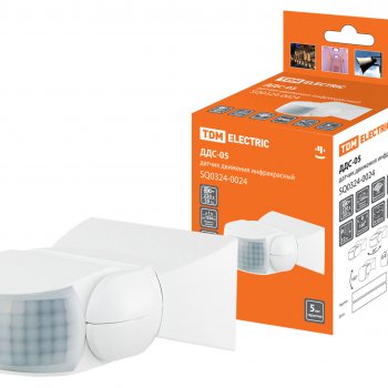 Датчик движения TDM ДДС-05 1200Вт 180° 12м белый IP65 (50)