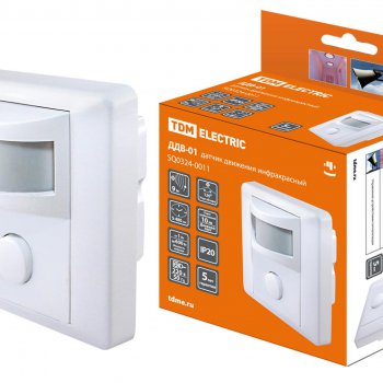 Датчик движения TDM ДДВ-01 600Вт 9м 120° IP20 (100)
