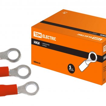 Наконечник кольцо изолированный  1.25-4 0.5-1.5мм² TDM НКИ 100шт