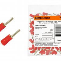 Наконечник штыревой круглый изолированный 0.5-1.5мм² TDM НкИш 100шт