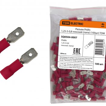 Разъем плоский изолированный папа РпИп 1.25-5-0.8 100шт TDM