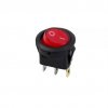 Выключатель Rexant вкл-выкл  6А подсветка круг красный (10)