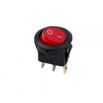Выключатель Rexant вкл-выкл  6А подсветка круг красный (10)