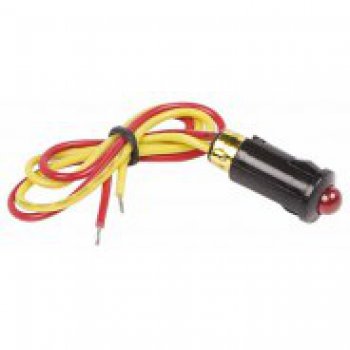 Лампа индикаторная Rexant 8мм красный с проводом 12В (10)